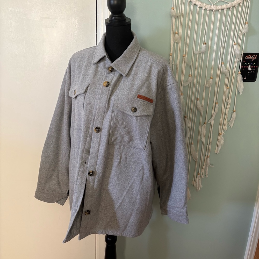 Simply Southern Gray Men's Shirt Jacket